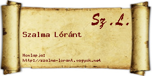 Szalma Lóránt névjegykártya